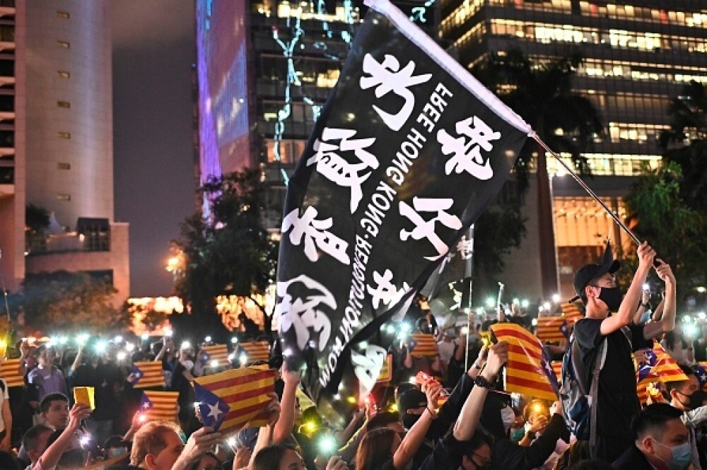 Manifestație în Hong Kong pentru susținerea independenței Cataloniei - Imaginea 5