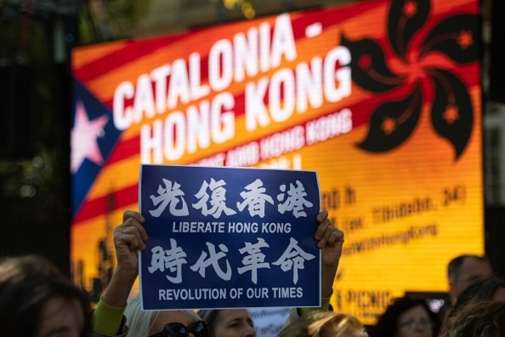 Manifestație în Hong Kong pentru susținerea independenței Cataloniei - Imaginea 3