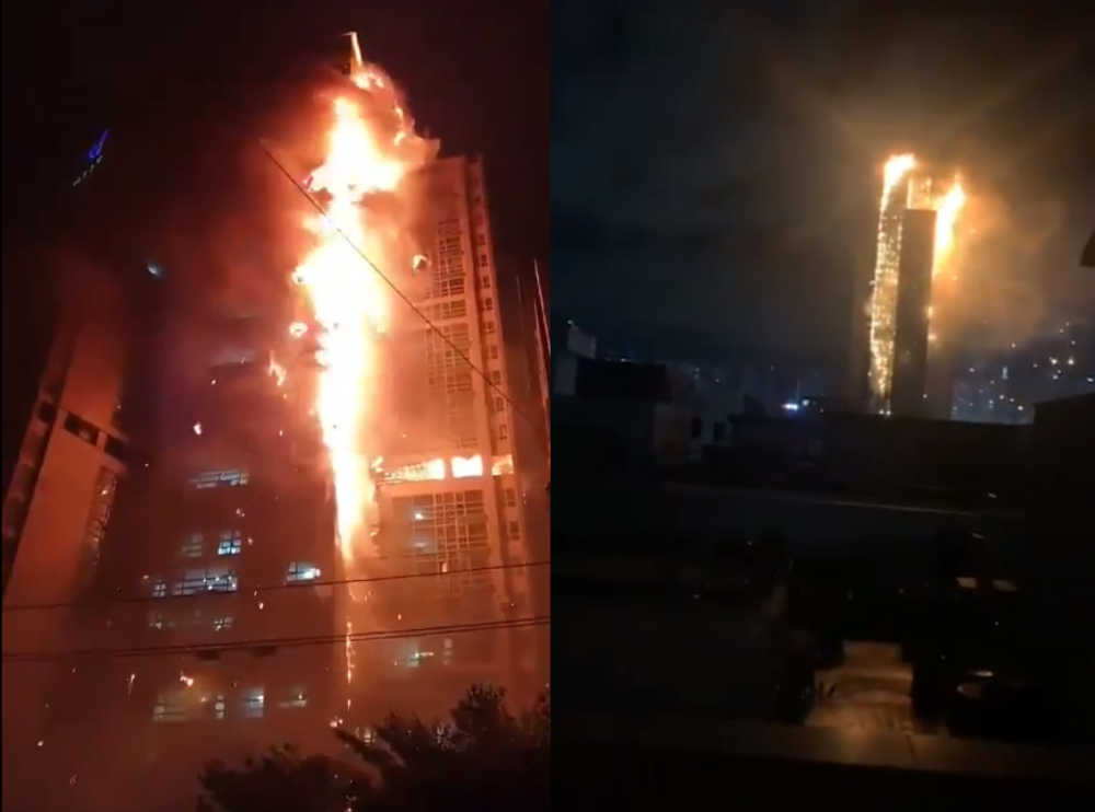 VIDEO. Un bloc de 33 de etaje din Coreea de Sud a fost cuprins de flăcări. Zeci de oameni, la spital - Imaginea 1