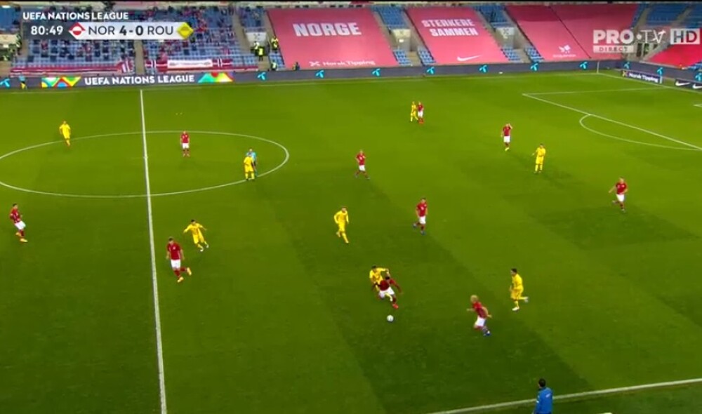 Dezastru pentru România în meciul cu Norvegia din Liga Națiunilor. Elevii lui Rădoi, învinși cu 4-0 - Imaginea 1