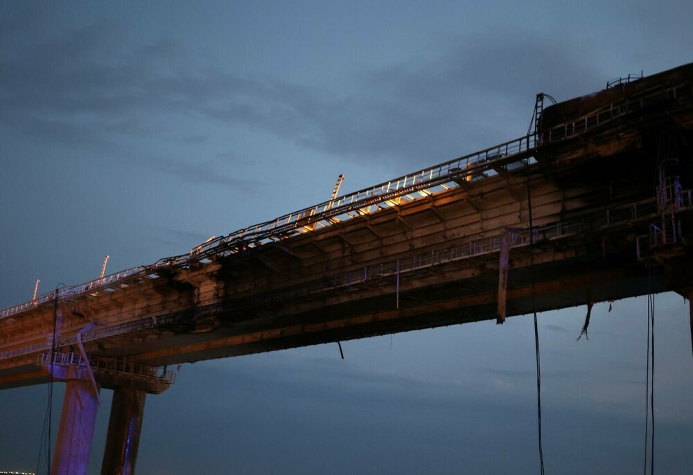 Daune masive la podul distrus din Crimeea. Cum arată acum | GALERIE FOTO - Imaginea 11