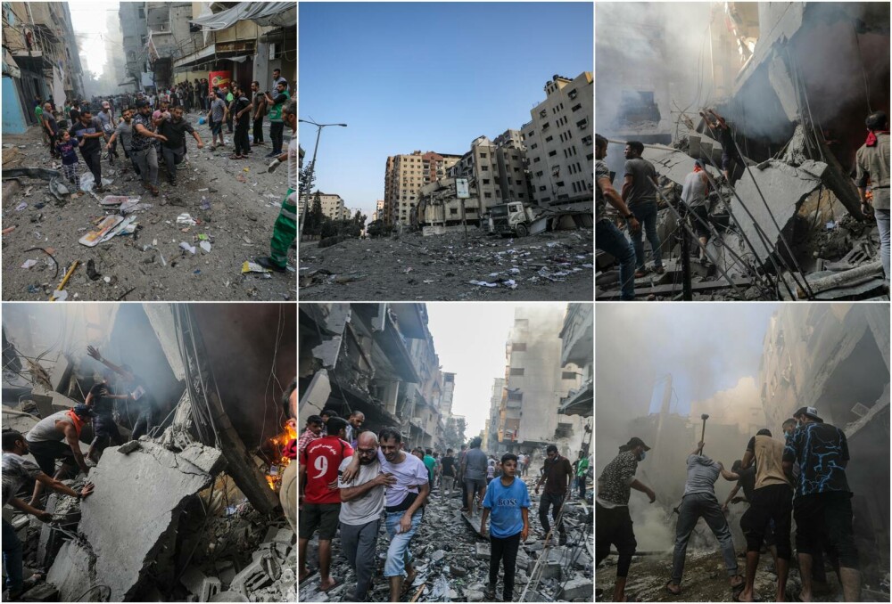 GALERIE FOTO. Cum arată Gaza după o săptămână de bombardamente ”de răzbunare” a Israelului, în urma atacului din 7 octombrie - Imaginea 15