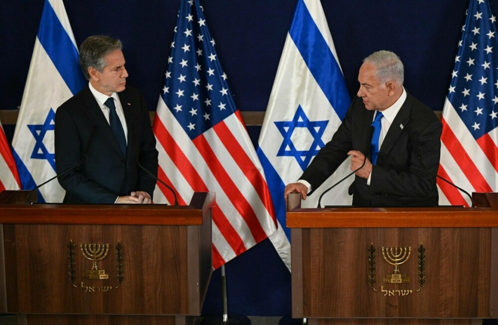 Blinken şi Netanyahu s-au adăpostit într-un buncăr. Sirenele de raid aerian au răsunat la Tel Aviv în timpul întâlnirii lor - Imaginea 1