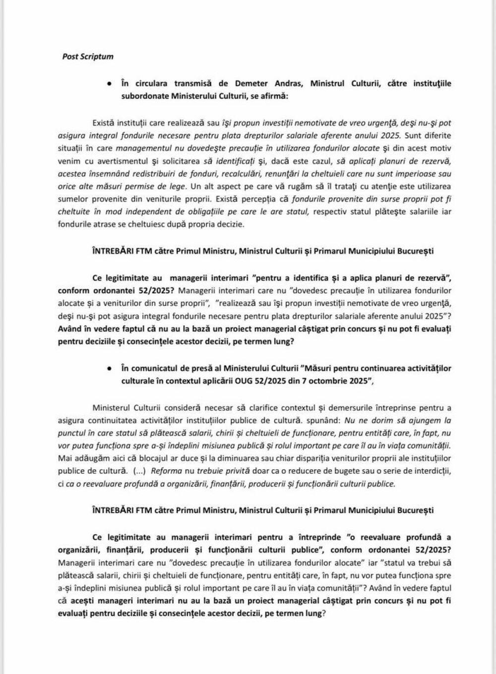Interimat de 1.900 de zile. Teatrele bucureștene din subordinea Primăriei Generale acuză numirile politice ale managerilor - Imaginea 3