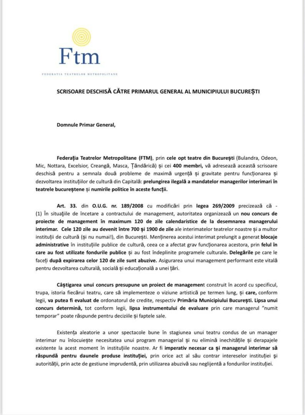 Interimat de 1.900 de zile. Teatrele bucureștene din subordinea Primăriei Generale acuză numirile politice ale managerilor - Imaginea 4