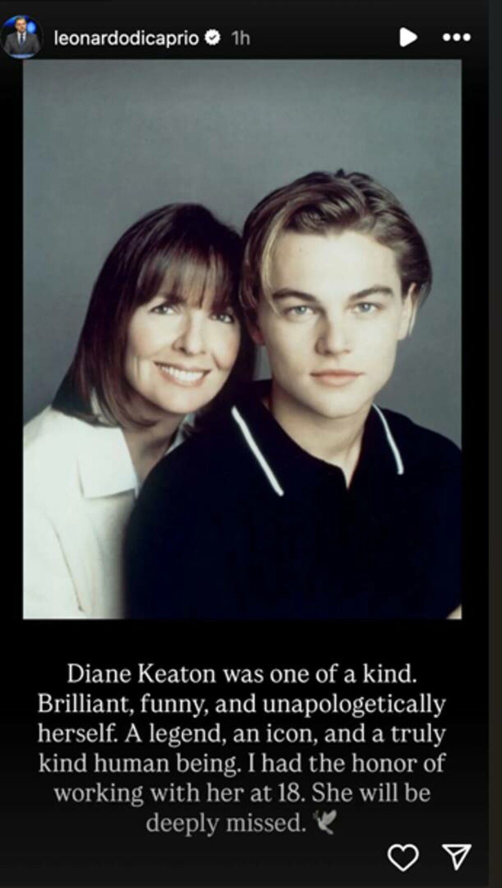 Leonardo DiCaprio, omagiu emoționant pentru Diane Keaton: „A fost unică, briliantă și autentică” - Imaginea 7