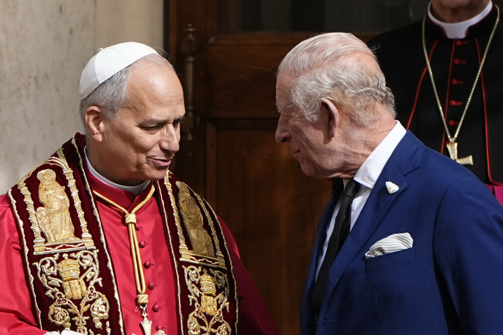 Imagini istorice din Capela Sixtină. Regele Charles și Papa Leon s-au rugat împreună pentru prima dată - Imaginea 26