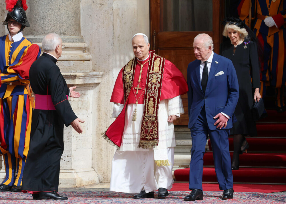 Imagini istorice din Capela Sixtină. Regele Charles și Papa Leon s-au rugat împreună pentru prima dată - Imaginea 30