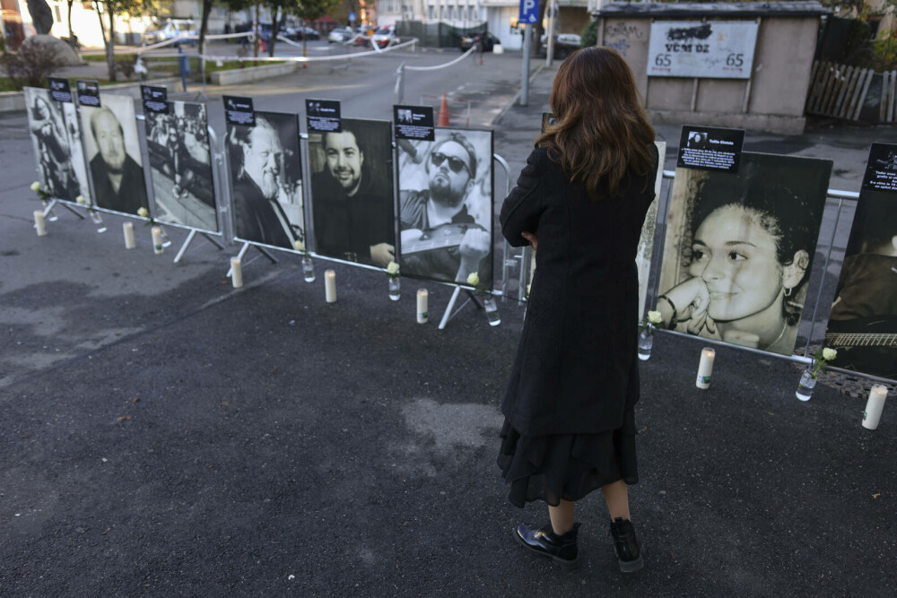 Nicuşor Dan a depus o coroană de flori în memoria victimelor din Clubul Colectiv, la zece ani de la tragedie. FOTO - Imaginea 2