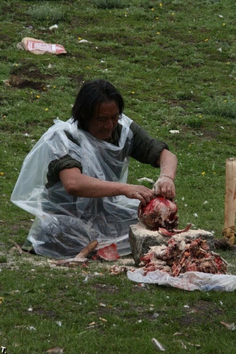 IMAGINI SOCANTE! Ritual barbar in Tibet: mancat de vulturi dupa moarte! - Imaginea 24