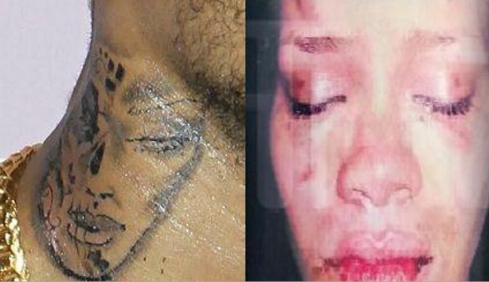 Rihanna si Chris Brown se intrec in tatuaje RIDICOLE. Ce si-a desenat fostul iubit al cantaretei - Imaginea 1