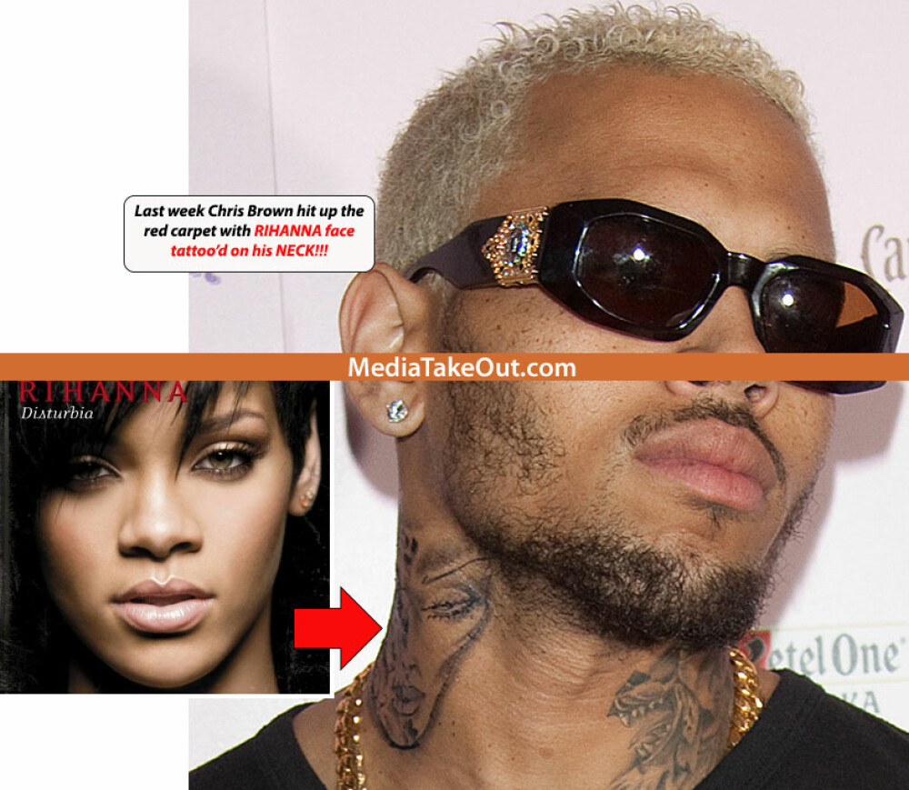 Rihanna si Chris Brown se intrec in tatuaje RIDICOLE. Ce si-a desenat fostul iubit al cantaretei - Imaginea 2
