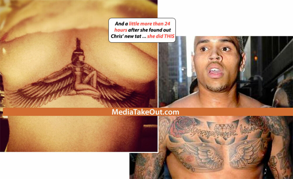 Rihanna si Chris Brown se intrec in tatuaje RIDICOLE. Ce si-a desenat fostul iubit al cantaretei - Imaginea 3