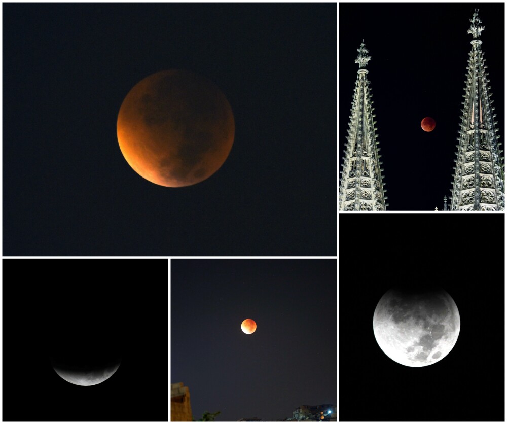 Cum s-a vazut eclipsa de Luna si Super Luna. GALERIE FOTO si VIDEO cu un eveniment astronomic foarte rar - Imaginea 11