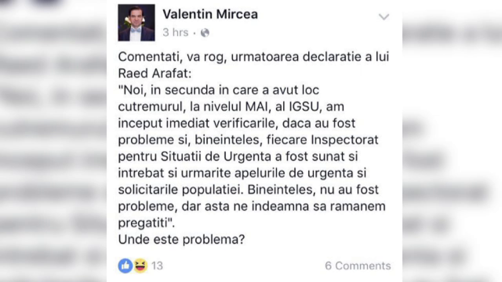 Institutiile statului criticate de un oficial guvernamental pentru cum au actionat dupa cutremur: 