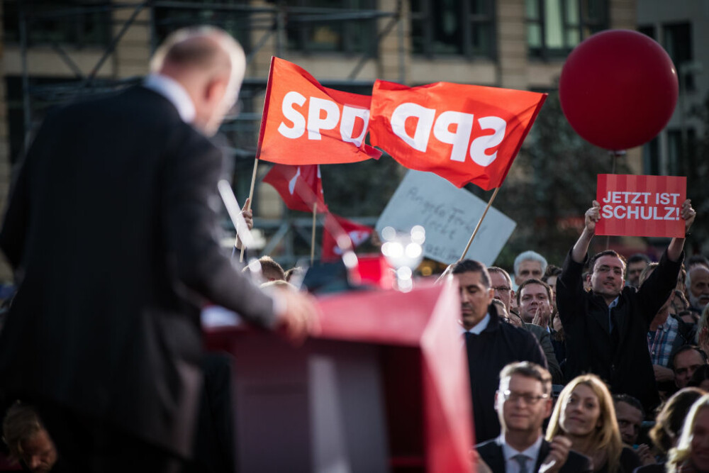 Martin Schulz în campania electorală, la un miting SPD