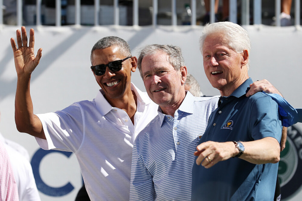 Un turneu de golf i-a adus împreună pe foștii președinți Obama, Bush și Clinton - Imaginea 2