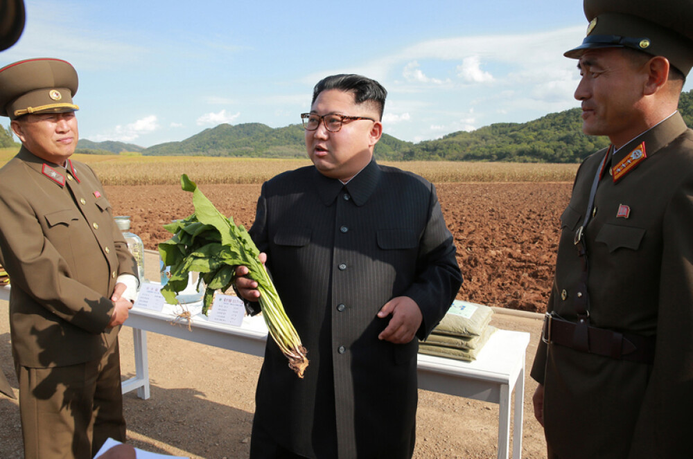 Kim Jong-un a vizitat o fermă, generalii au luat notițe în lanul de orez. Imaginile publicate sunt amuzante și sinistre - Imaginea 21