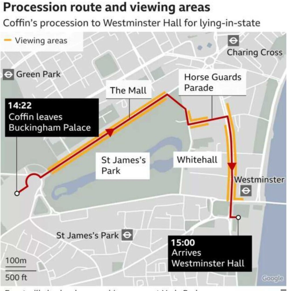 Unde va călători sicriul Reginei Elisabeta a II-a