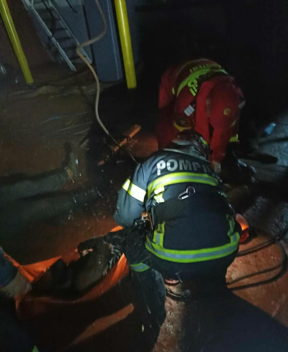 Intervenție a pompierilor români pe Dunăre pentru extragerea a 6 marinari din buncărul unei nave. Aceștia erau inconștienți - Imaginea 4