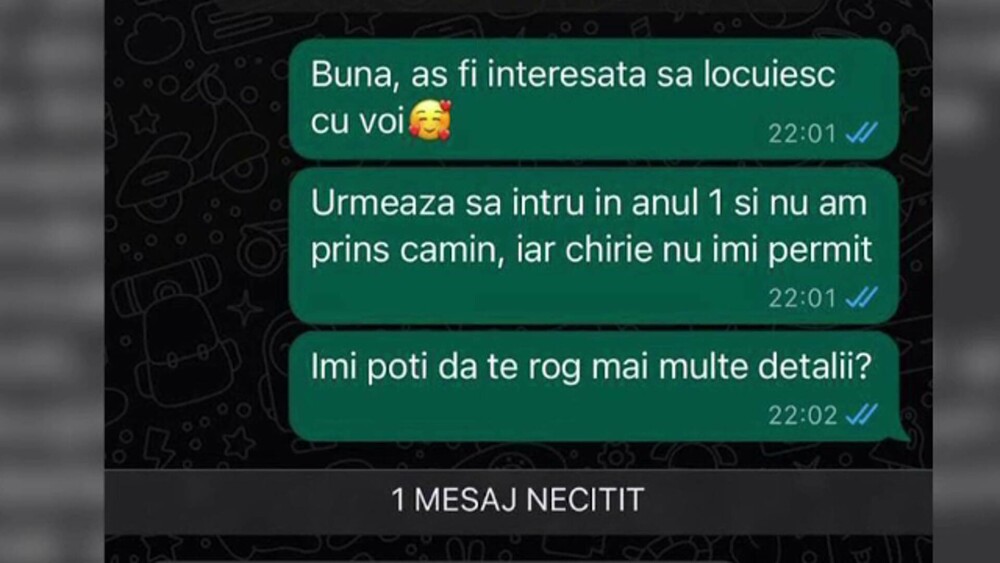 O studentă a dat curs unui anunț online care oferea cazare gratuită în Cluj, în apartamentul unui cuplu. Ce ascundea mesajul - Imaginea 4