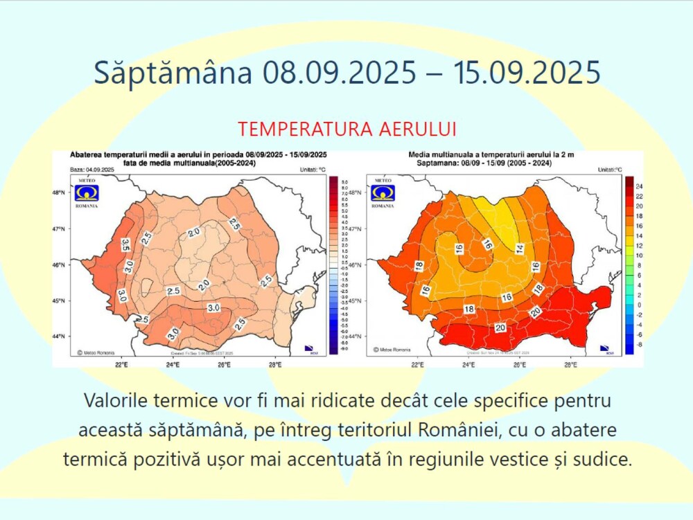 Cum va fi vremea în septembrie și prima parte din octombrie. Temperaturi și precipitații | HARTĂ - Imaginea 2