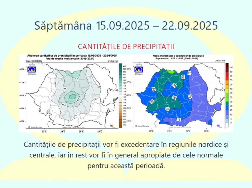 Cum va fi vremea în septembrie și prima parte din octombrie. Temperaturi și precipitații | HARTĂ - Imaginea 5