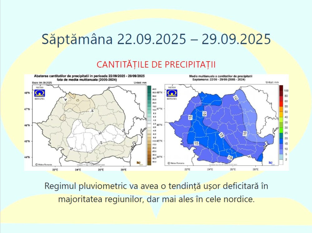 Cum va fi vremea în septembrie și prima parte din octombrie. Temperaturi și precipitații | HARTĂ - Imaginea 7