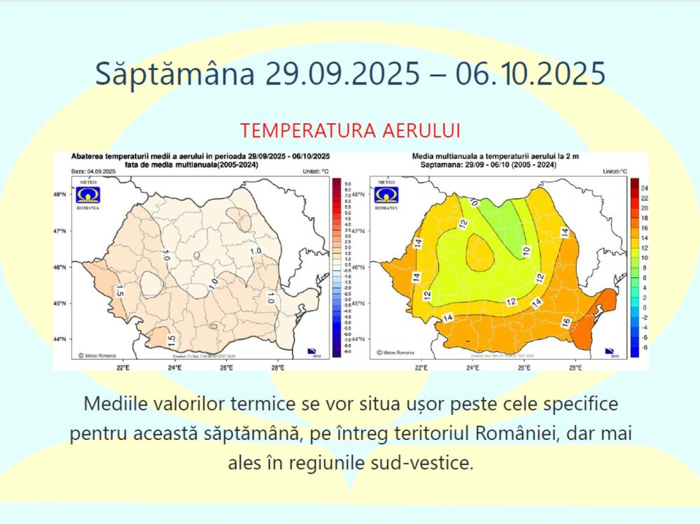 Cum va fi vremea în septembrie și prima parte din octombrie. Temperaturi și precipitații | HARTĂ - Imaginea 8
