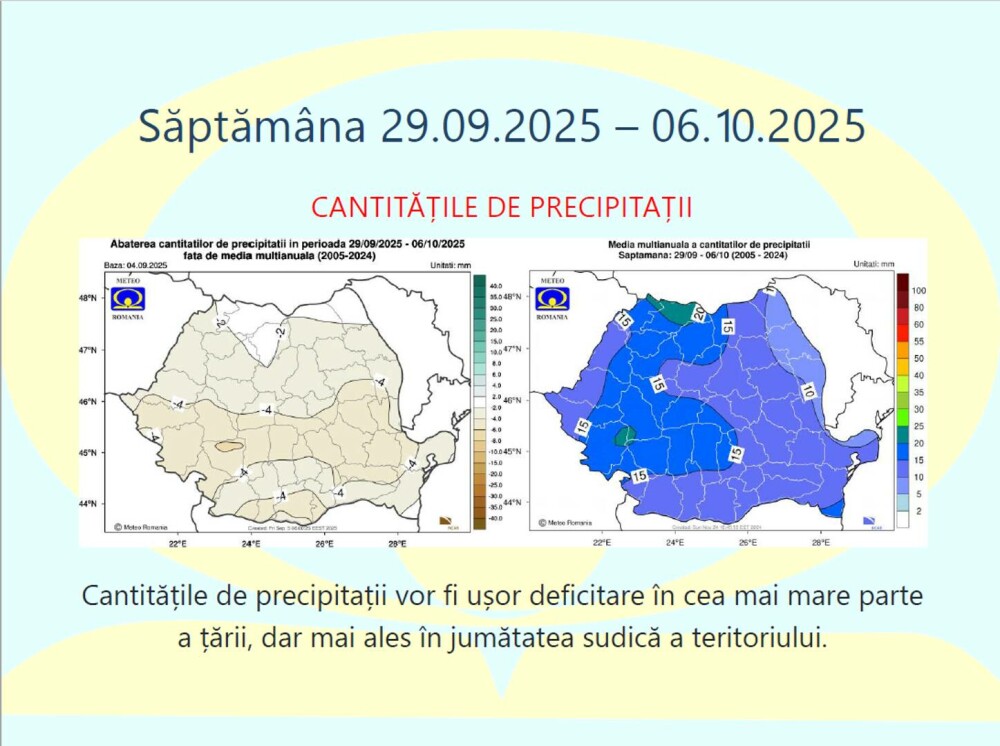 Cum va fi vremea în septembrie și prima parte din octombrie. Temperaturi și precipitații | HARTĂ - Imaginea 9