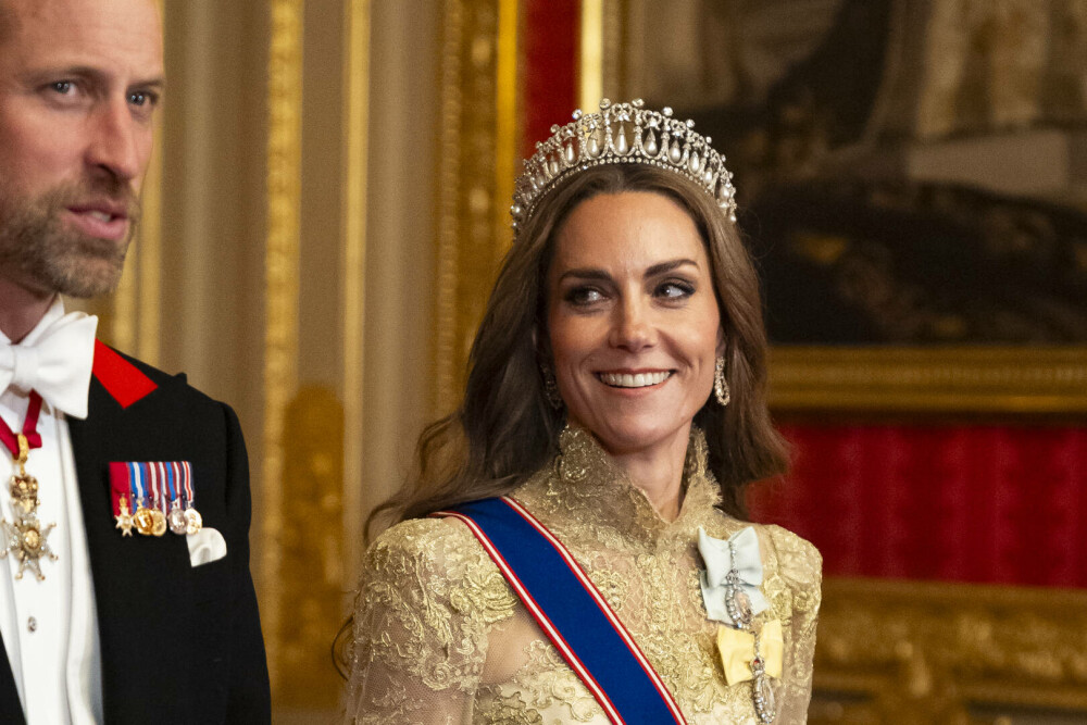 Kate Middleton, apariție elegantă la banchetul de stat din timpul vizitei lui Donald Trump. FOTO - Imaginea 3