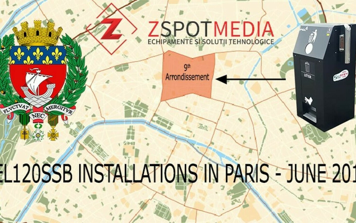 (P) Paris: reducerea deșeurilor cu ajutorul pubelelor solare inteligente PEL distribuite în România de Z Spot Media