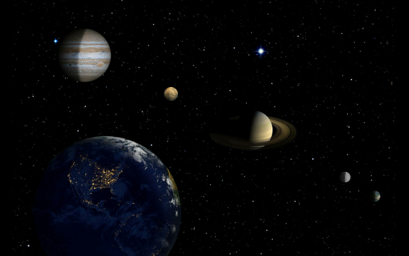 Cinci planete din sistemul nostru solar s-au aliniat într-o rară conjuncţie. ”Un şir de perle răspândite aproape de orizont”