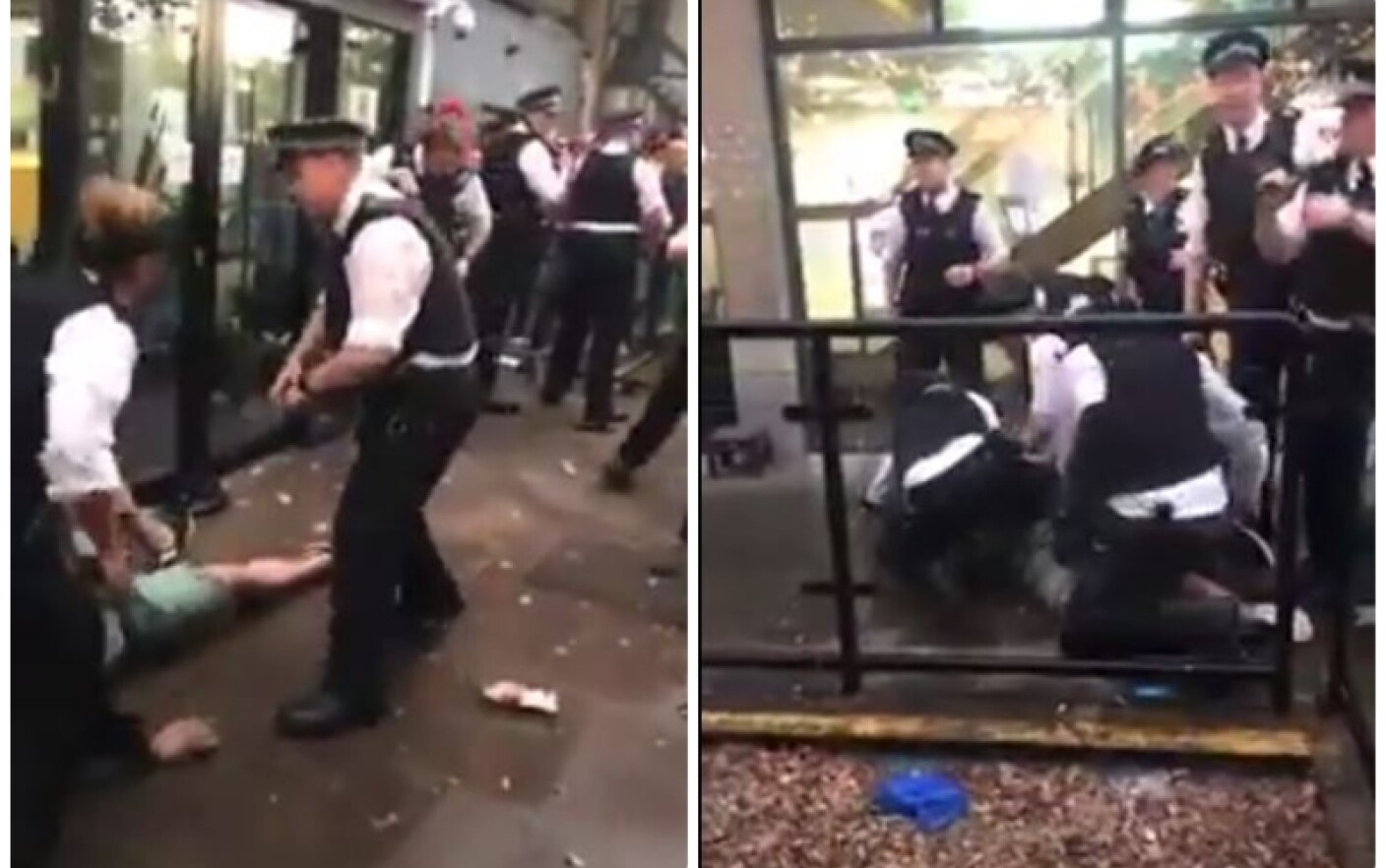 Român pus la pământ și încătușat de polițiștii britanici, la secția de vot din Londra. VIDEO