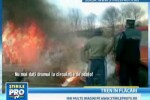 Tren de navetisti, in flacari, la Suceava!