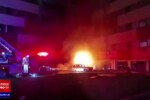 Incendiu puternic în parcarea subterană a unui bloc din Constanţa