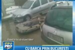 Cu barca, la paine! Se intampla pe strada, in Bucuresti, si nu pe Dunare!