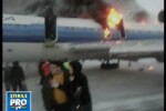 Imagini de la incendiul care a distrus un avion de pasageri in Siberia