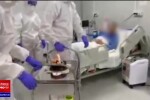 Scene emoționante la Iași. O bătrânică bolnavă de Covid, sărbătorită de ziua ei de medicii care o îngrijesc
