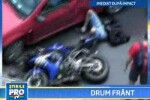Motociclist ranit intr-un accident in Bucuresti! Echipamentul l-a salvat