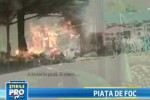 Incendiu puternic in piata Resita din Capitala. Patru persoane, in spital