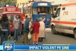 Doua tramvaie s-au ciocnit la Timisoara! 17 oameni au ajuns la spital