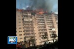 Etajul 10 al unui bloc din Capitala, in flacari. Cel putin 50 de apartamente au fost afectate