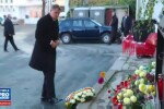 Klaus Iohannis a depus flori si lumanari la Colectiv