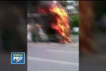 Un autocar a luat foc la intrarea in Targu Mures. Pasagerii si soferul s-au salvat la timp
