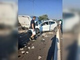 Carambol cu șapte mașini pe A2. Două persoane au fost rănite, iar traficul este blocat. FOTO