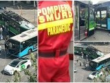Accident foarte grav în București, între un tramvai şi un autobuz. 11 persoane au fost rănite, 6 ambulanțe SMURD intervin