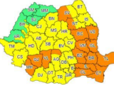 ANM: Cod portocaliu de ploi torențiale, vijelii și grindină până sâmbătă seară, în 13 județe