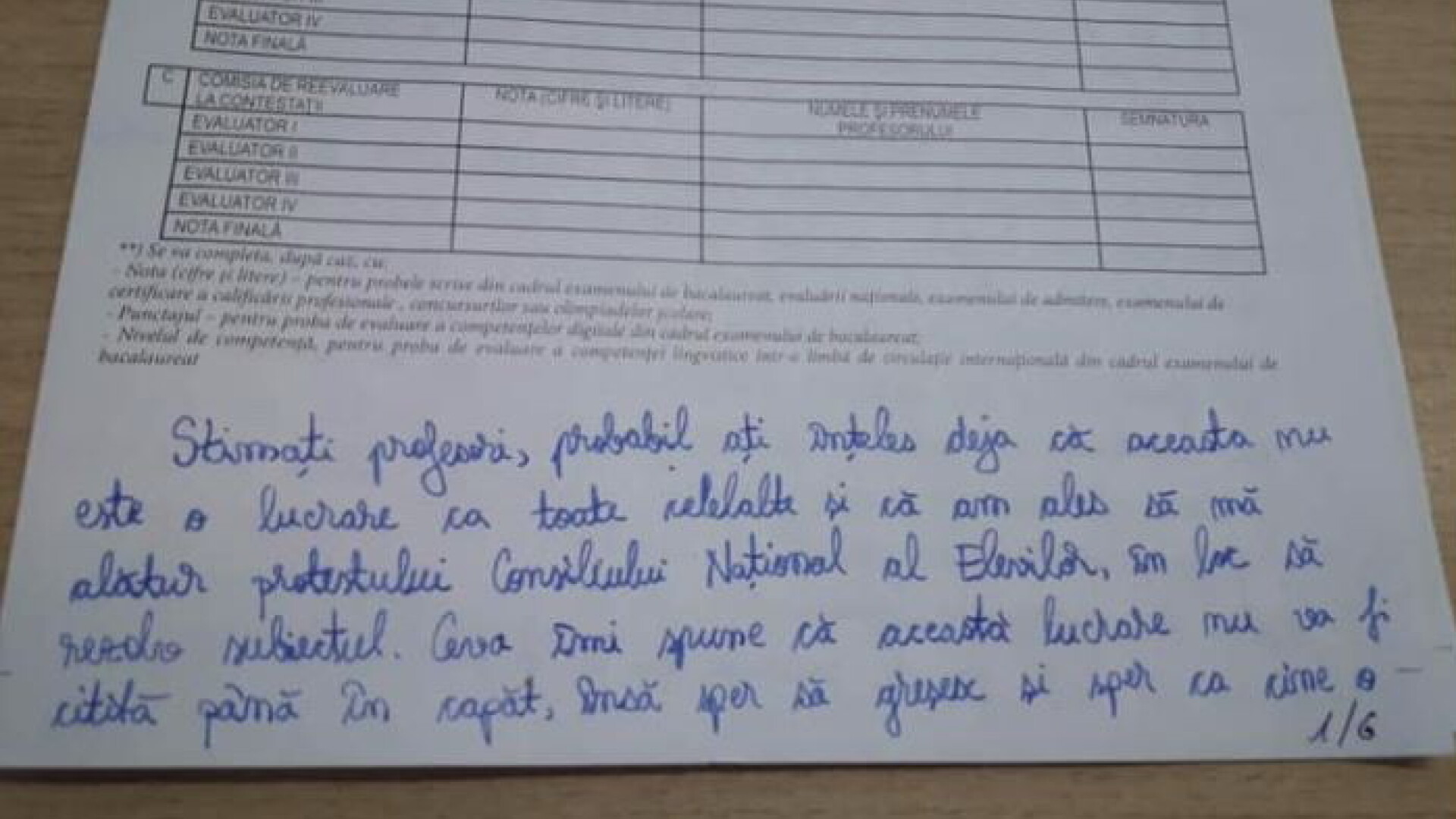 O elevă de 17 ani care a protestat la simularea examenului de bacalaureat a scris în locul rezolvării subiectelor o analiză a sistemului de învățământ pe 6 pagini - 2