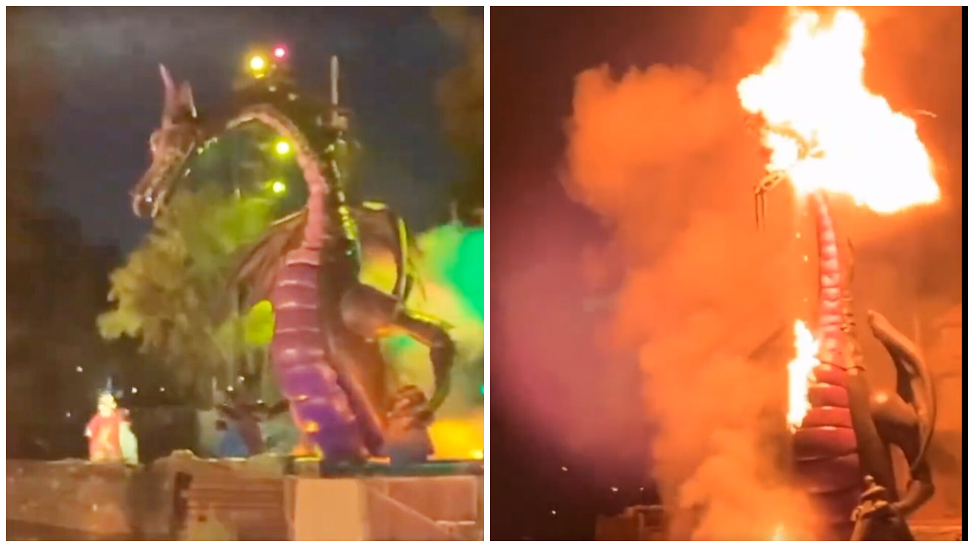 dragon incendiu disneyland